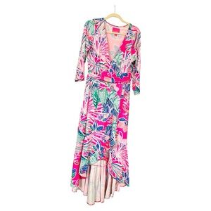 Lilly Pulitzer Pink Tropical Maxi Dress size large